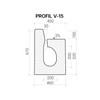 Profil V s obrubníkem 15 cm