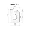 Profil V s obrubníkem 12 cm